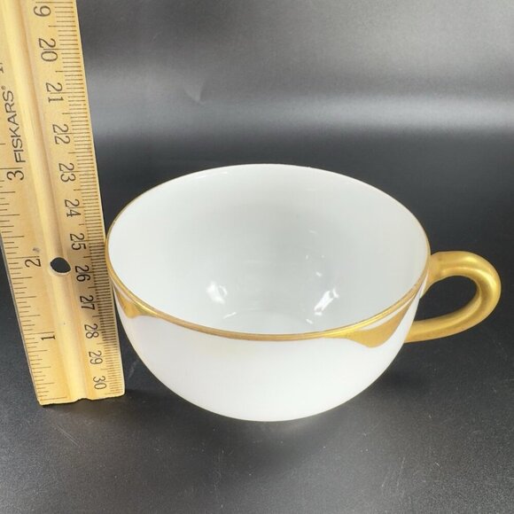 ROYAL OEG Austria VERAGOLD Gold Ivory Fine Porcelain Teacup And Saucer Set VTG - Picture 6 of 14